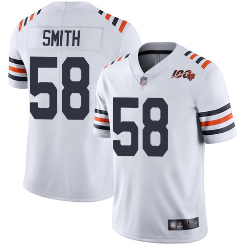 Men Chicago Bears 58 Smith White 100th Anniversary Nike Vapor Untouchable Player NFL Jerseys